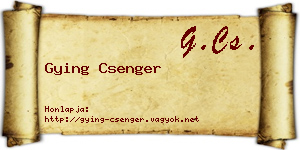 Gying Csenger névjegykártya
